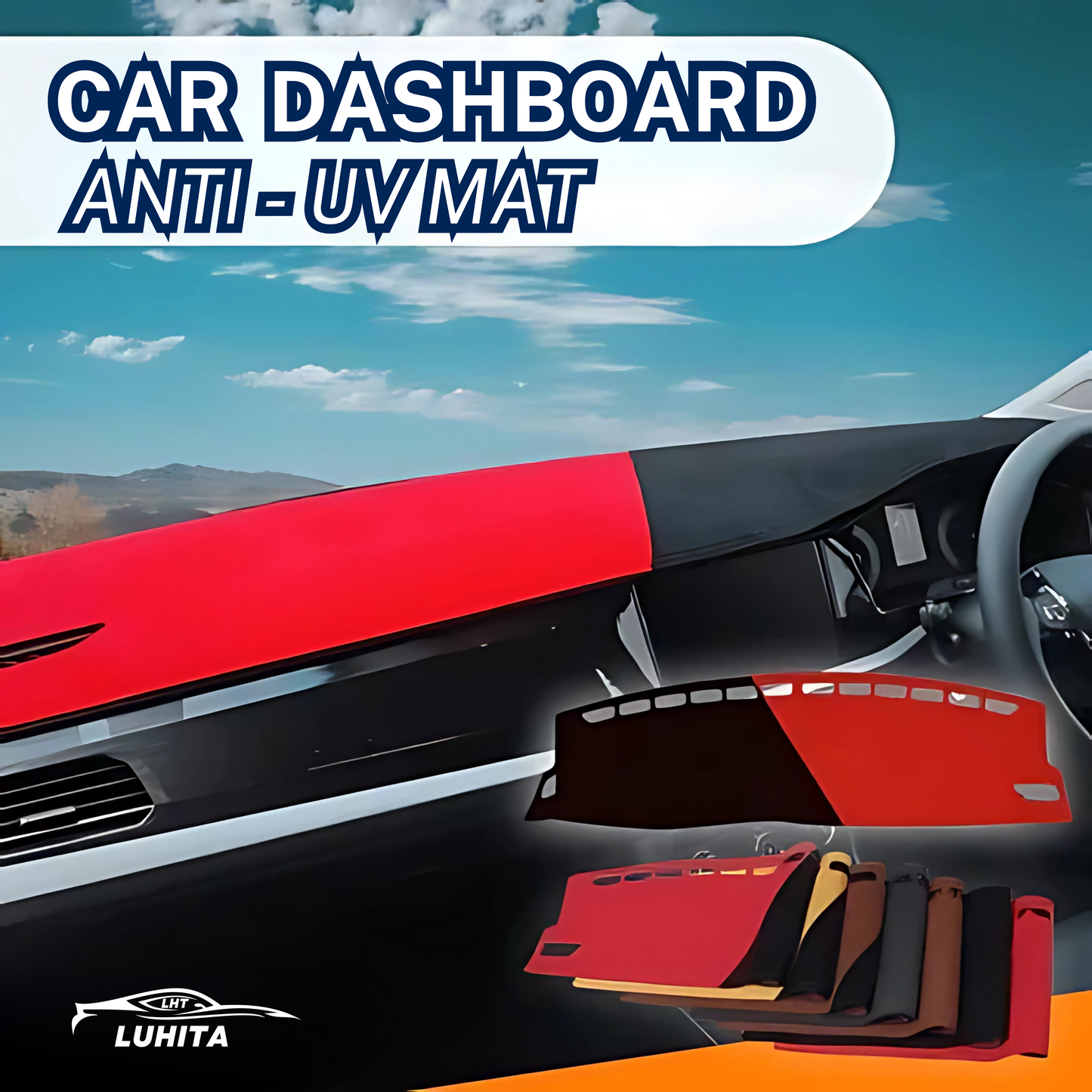 LUHITA™ DASHBOARD MAT COVER For Sedan, Hatchback, MPV, Truck, SUV etc