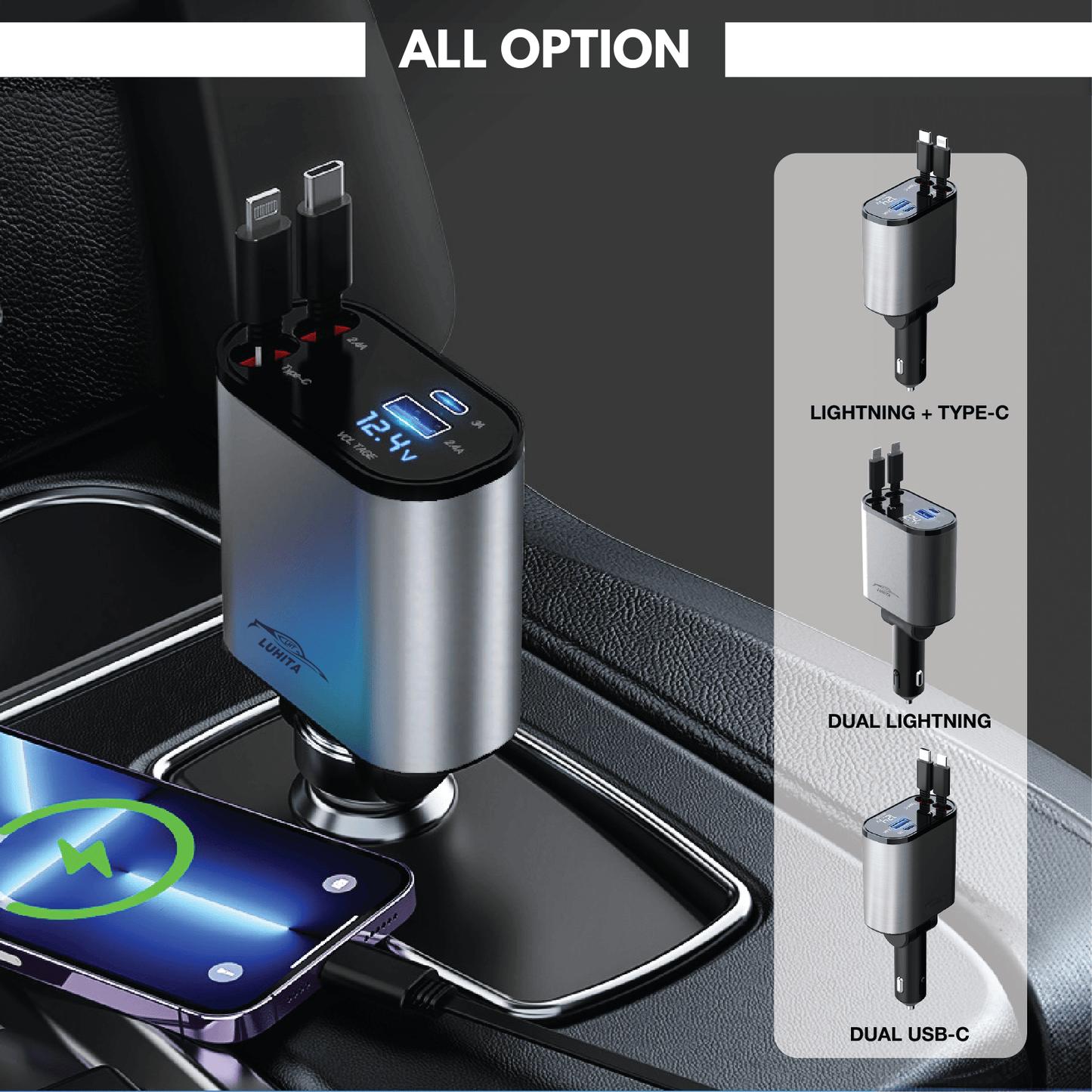 LUHITA™ 4-IN-1 CAR CHARGER ADAPTER