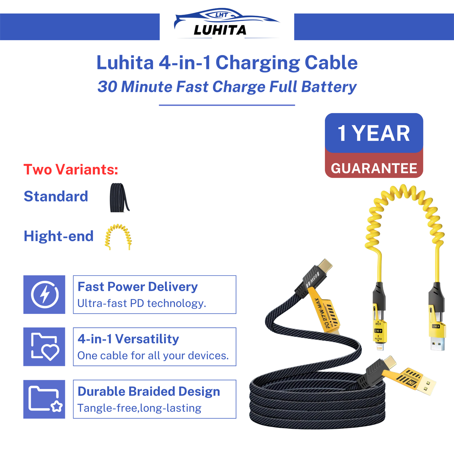 LUHITA™ 4 IN 1 CHARGING CABLE